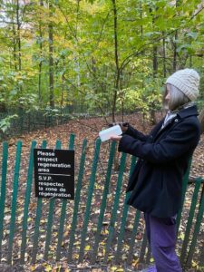 Sierra Club Ontario, Breathe Easy program volunteer taking an air quality reading