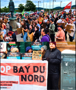 Picture of demonstrations against Equinor's Bay du Nord oil project