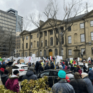 an image of people at the demonstration from the page Scotia Brunswick Fracking Actions